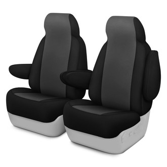 Dash Designs® - Genuine Neoprene™ 1st Row Charcoal with Black Custom Seat Covers