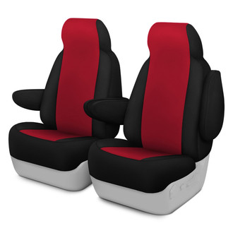 Dash Designs® - Genuine Neoprene™ 1st Row Red with Black Custom Seat Covers