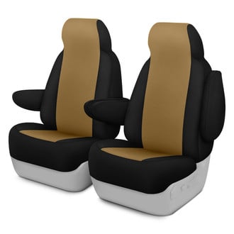 Dash Designs® - Genuine Neoprene™ 1st Row Tan with Black Custom Seat Covers