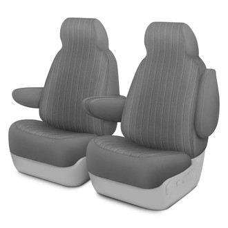 Dash Designs® - Dorchester Velour™ 1st Row Gray Custom Seat Covers
