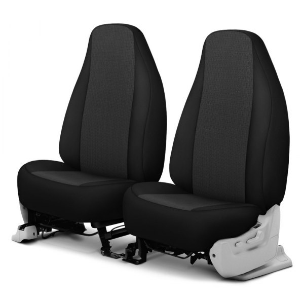 Dash Designs® - GrandTex™ 1st Row Charcoal with Black Custom Seat Covers