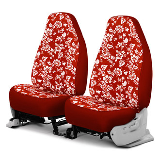 Dash Designs® - Hawaiian™ 1st Row Red Custom Seat Covers