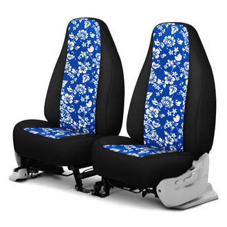 Dash Designs® - Hawaiian™ 1st Row Blue with Black Custom Seat Covers