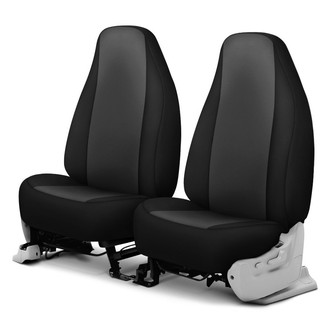 Dash Designs® - Genuine Neoprene™ 1st Row Charcoal with Black Custom Seat Covers