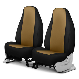 Dash Designs® - Genuine Neoprene™ 1st Row Tan with Black Custom Seat Covers