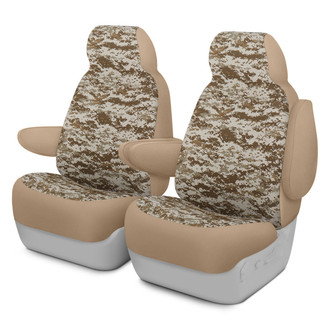 Dash Designs® - Camo™ 1st Row Digital Tan Custom Seat Covers