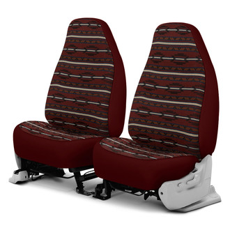 Dash Designs® - Southwest Sierra™ 1st Row Maroon Custom Seat Covers