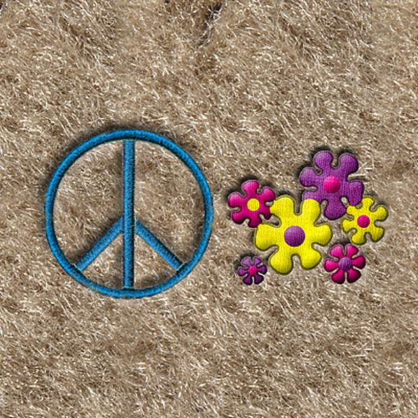 DashMat® - Embroidery "Peace Sign with Flowers" Logo