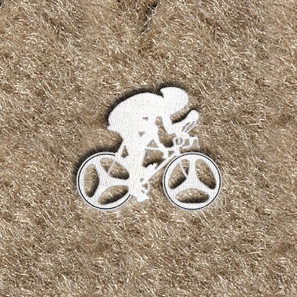 DashMat® - Embroidery "Bicyclist" White Logo