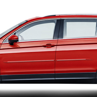 Dawn® - 1.45" Wide Body Side Moldings with Chrome Insert (Painted)