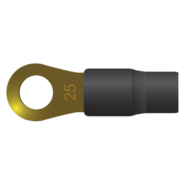 db Drive® - 4 Gauge 5/16" Black Gold Plated Bulk Ring Terminals (50 Per Pack)