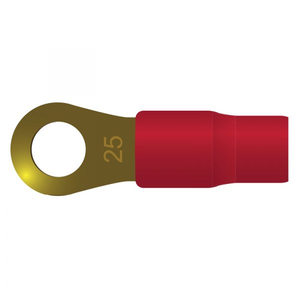 db Drive® - 4 Gauge 5/16" Red Gold Plated Bulk Ring Terminals (50 Per Pack)