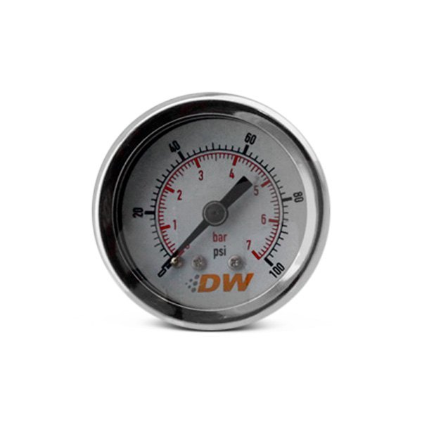 DeatschWerks® - 1.5" Mechanical Fuel Pressure Gauge, White, 0-100 PSI
