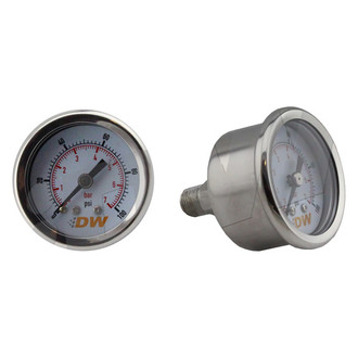DeatschWerks® - 1.5" Mechanical Fuel Pressure Gauge, White, 0-100 PSI