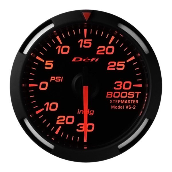 Defi® - Racer Series 52mm Boost Gauge with Red Lighting, -30inHg to +30 PSI