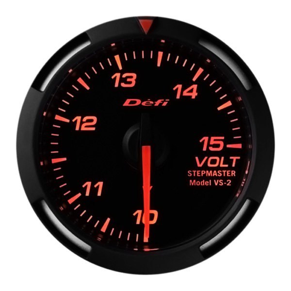 Defi® - Racer Series 52mm Voltmeter Gauge with Red Lighting, 10-15 V
