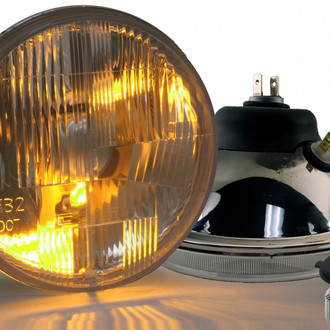 Delta Lights® - 7" Round LED Headlights with Amber LED Turn Signal