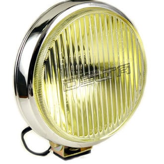 Delta Lights® - Bumper Mounted 100 Series SAE 6.3" 2x55W Round Chrome Housing Fog Beam Amber Lights Kit