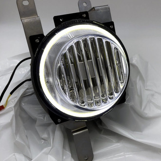 Delta Lights® - Fog Light Location Mounted 46H Series Fascia 4.5" 2x100W Round Driving Beam LED Lights, with White Halo