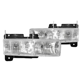 Depo® - Driver and Passenger Side Chrome Euro Headlights