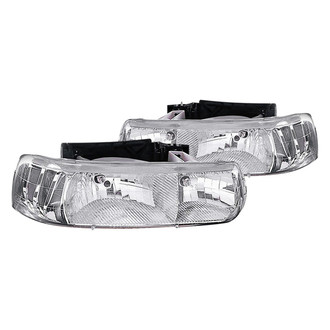 Depo® - Driver and Passenger Side Chrome Euro Headlights