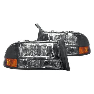Depo® - Driver and Passenger Side Black Euro Headlights