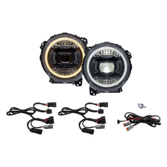 Diode Dynamics® - Round Black Elite Series LED Headlights With DRL