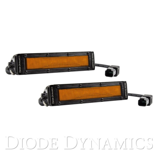 Diode Dynamics® - Stage Series Custom SAE/DOT 6" 2x26.6W Flood Beam Amber LED Light Bars