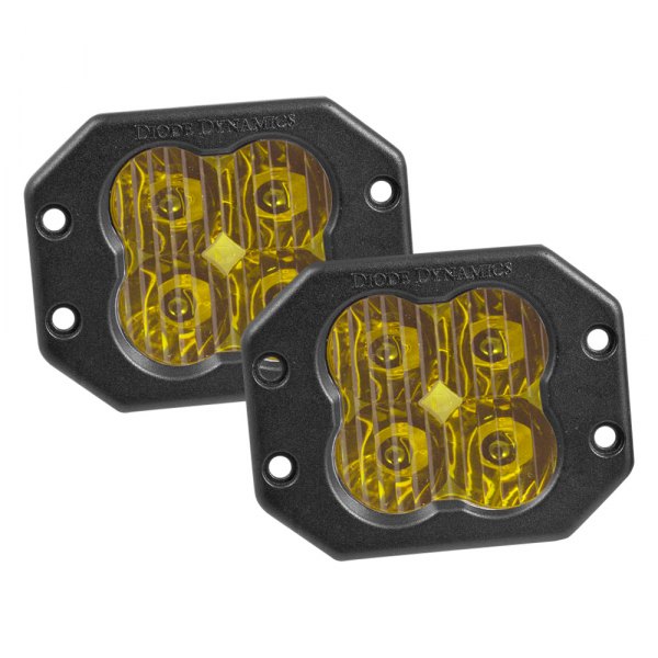 Diode Dynamics® - Stage Pro Series Flush Mount 3" 2x36W Driving Beam Yellow LED Lights