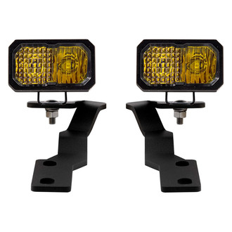 Diode Dynamics® - Hood Ditch Mounted Stage Pro Standard Series 2" 2x25.6W Combo Beam Yellow LED Light Kit