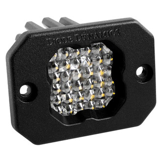 Diode Dynamics® - Stage Series C1 Sport Flush Mount 3" 12.8W Square Flood Beam LED Light, With Amber Backlight