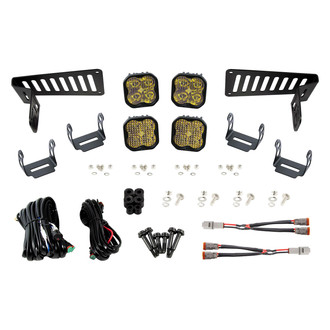 Diode Dynamics® - Cowl Mounted Stage Pro Series 3" 4x36W Driving/Flood Beam Yellow LED Light Kit