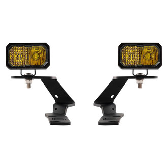 Diode Dynamics® - Hood Ditch Mounted Stage Pro Standard Series 2" 2x25.6W Combo Beam Yellow LED Light Kit