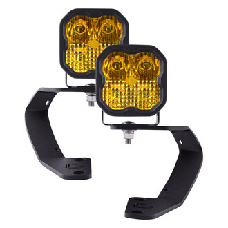 Diode Dynamics® - Hood Ditch Mounted Stage Sport Series 3" 2x14.5W Combo Beam Yellow LED Light Kit