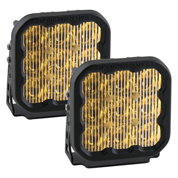 Diode Dynamics® - Stage Sport Series 5" 2x40W Square Driving Beam Yellow LED Lights