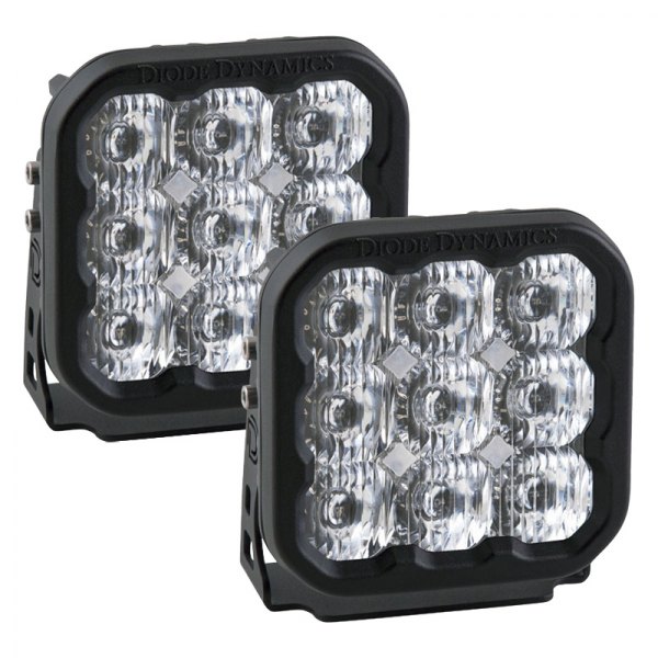 Diode Dynamics® - Stage Pro Series 5" 2x90W Square Driving Beam LED Lights