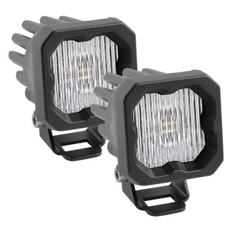 Diode Dynamics® - Stage Series C1 Standard SAE/DOT 2" 20W Square Fog Beam LED Lights, with Amber Backlight