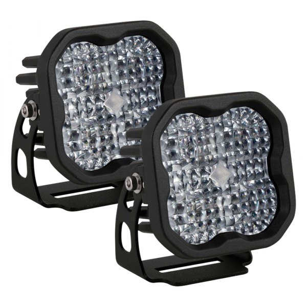 Diode Dynamics® - Stage Sport Series Standard 3" 2x14.5W Square Flood Beam LED Lights, with Amber Backlight