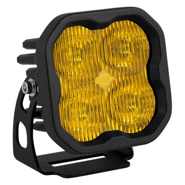Diode Dynamics® - Stage Sport Series Standard SAE 3" 14.5W Square Fog Beam Yellow LED Light, with Amber Backlight
