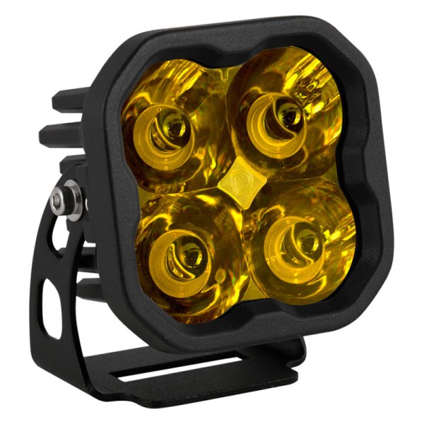 Diode Dynamics® - Stage Sport Series Standard 3" 14.5W Square Spot Beam Yellow LED Light, with Amber Backlight
