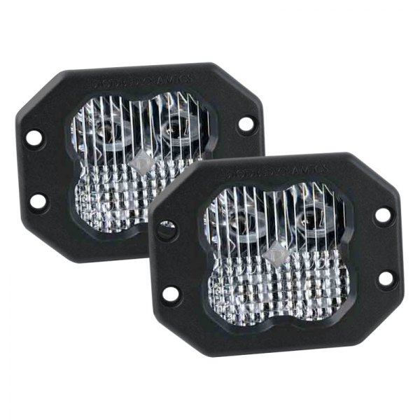 Diode Dynamics® - Stage Sport Series Flush Mount 3" 2x14.5W Square Combo Beam LED Lights, with Amber Backlight