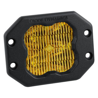 Diode Dynamics® - Stage Sport Series SAE Flush Mount 3" 14.5W Square Fog Beam Yellow LED Light, With Amber Backlight