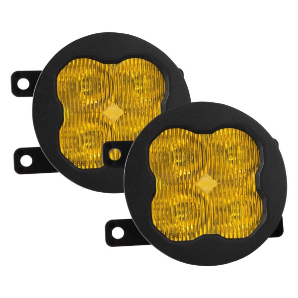Diode Dynamics® - Fog Light Location Stage Sport Series Type A SAE 3" 2x14.5W Square Fog Beam Yellow LED Lights, with Amber Backlight