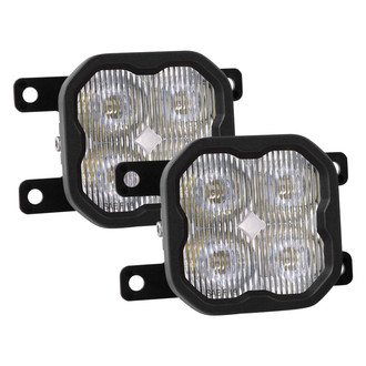 Diode Dynamics® - Fog Light Location Stage Sport Series Type AS SAE 3" 2x14.5W Square Fog Beam LED Lights, with Amber Backlight