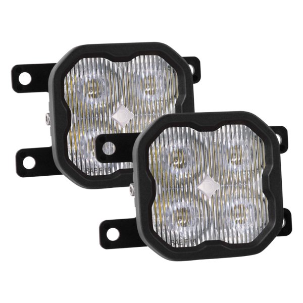 Diode Dynamics® - Fog Light Location Stage Pro Series Type AS SAE 3" 2x36W Square Fog Beam LED Lights, with Amber Backlight