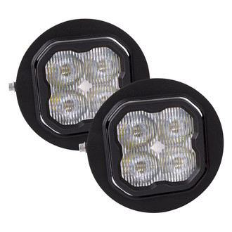 Diode Dynamics® - Fog Light Location Stage Sport Series Type FT SAE 3" 2x14.5W Square Fog Beam LED Lights, with Amber Backlight