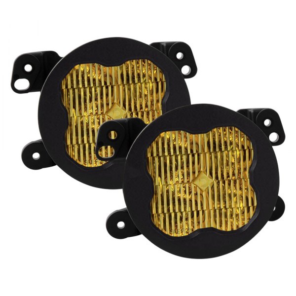 Diode Dynamics® - Fog Light Location Stage Max Series Type M SAE 3" 2x38.5W Square Fog Beam Yellow LED Lights, With Amber Backlight