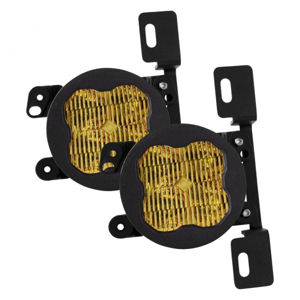 Diode Dynamics® - Fog Light Location Stage Max Series Type MR SAE 3" 2x38.5W Square Fog Beam Yellow LED Lights, With Amber Backlight
