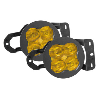 Diode Dynamics® - Fog Light Location Stage Max Series Type MS SAE 3" 2x38.5W Square Fog Beam Yellow LED Lights, With Amber Backlight