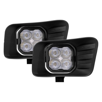 Diode Dynamics® - Fog Light Location Stage Max Series Type RAM Horizontal SAE 3" 2x38.5W Square Fog Beam LED Lights, with Amber Backlight